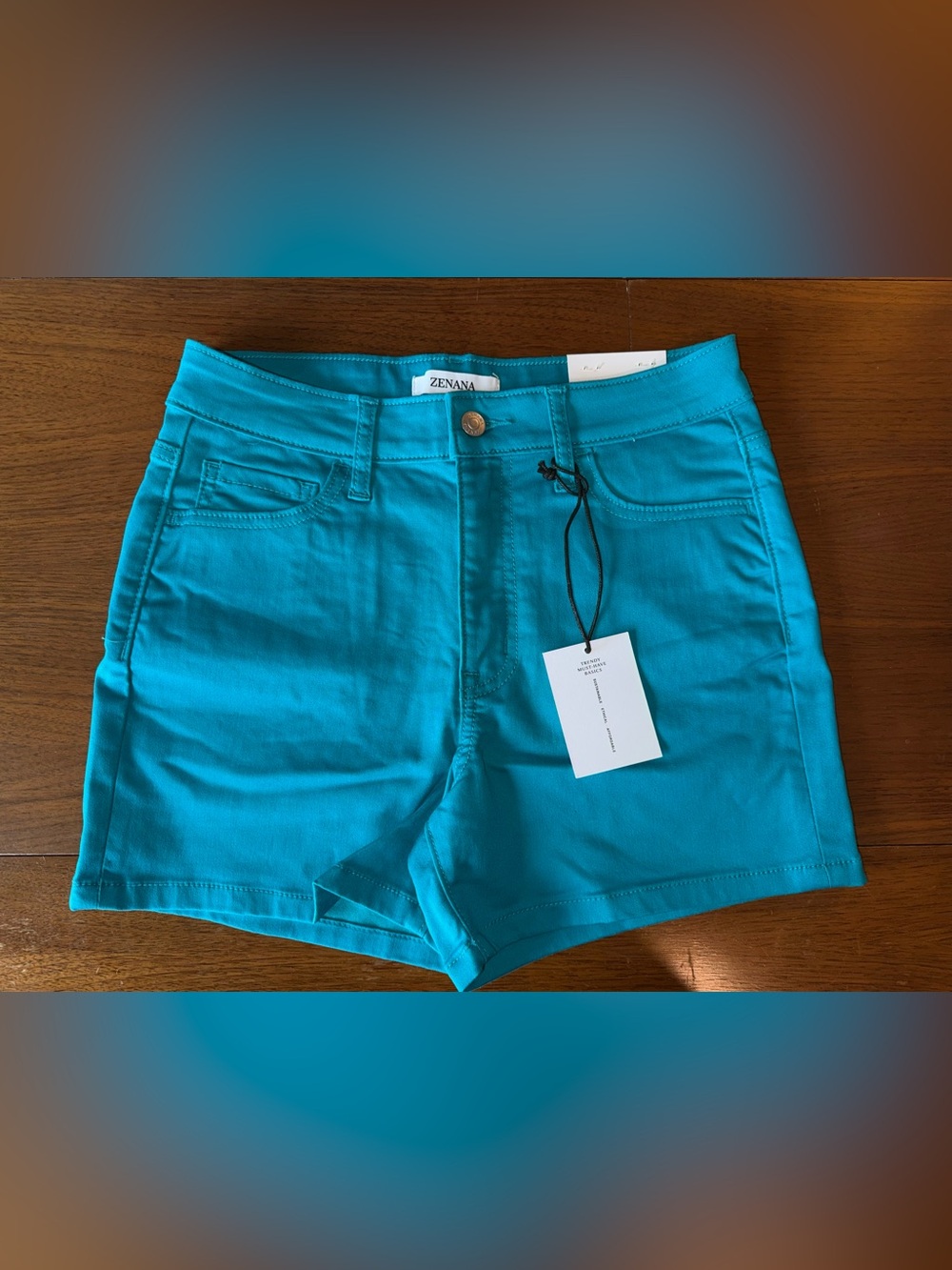 Zenana Bright Turquoise Casual Shorts